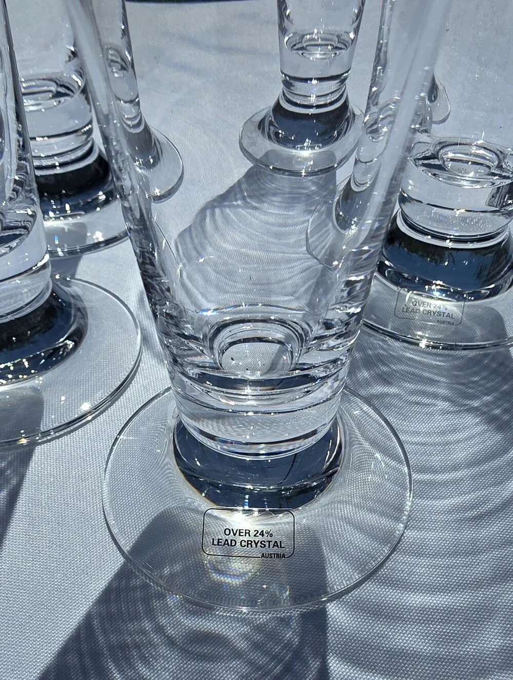 Set of 5 Marquis Waterford Lead Crystal Pilsner Glasses | Vintage Austrian